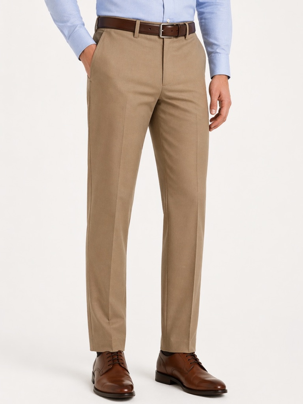 Lauren Ralph Lauren UltraFlex Dress Pants 36x30 Tan Flat Front Stretch NWT